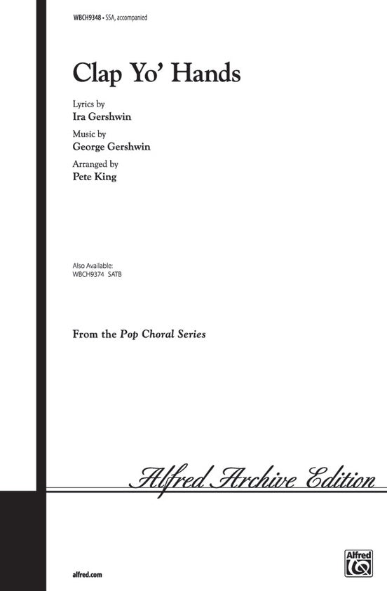 Clap Yo' Hands – SSA Choral Octavo (Digital Download)