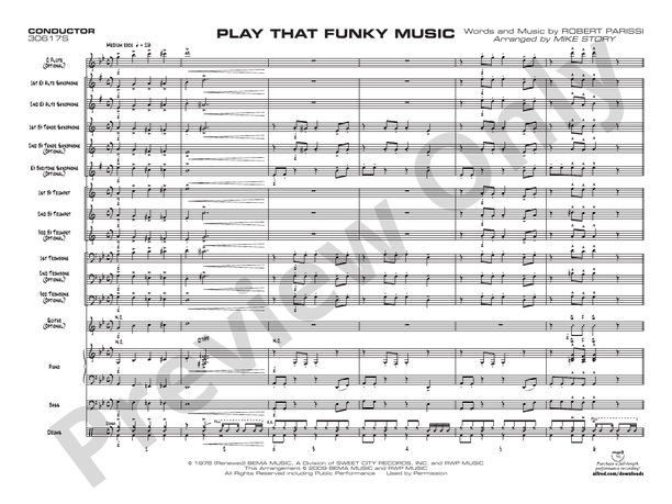 Play That Funky Music (Grade 1) - Jazz Ensemble Conductor Score & Parts(Digital Download)
