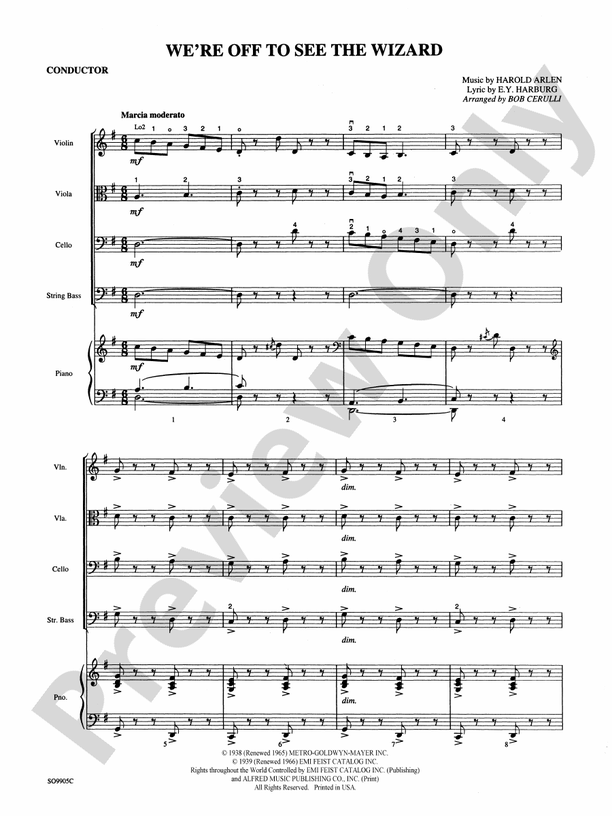 We're Off to See the Wizard – String Orchestra Conductor Score & Parts (Digital Download)