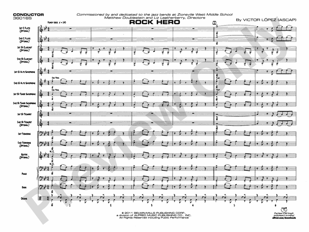 Rock Hero - Jazz Ensemble Conductor Score & Parts (Digital Download)