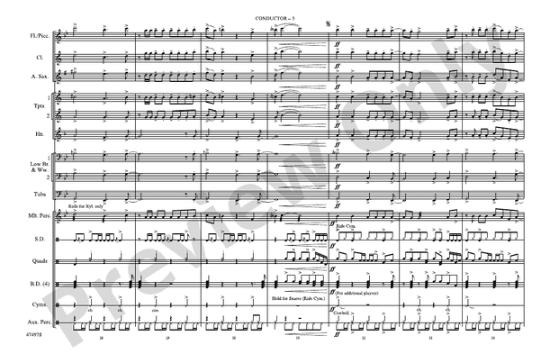 No Tears Left to Cry – Marching Band Conductor Score & Parts (Digital Download)