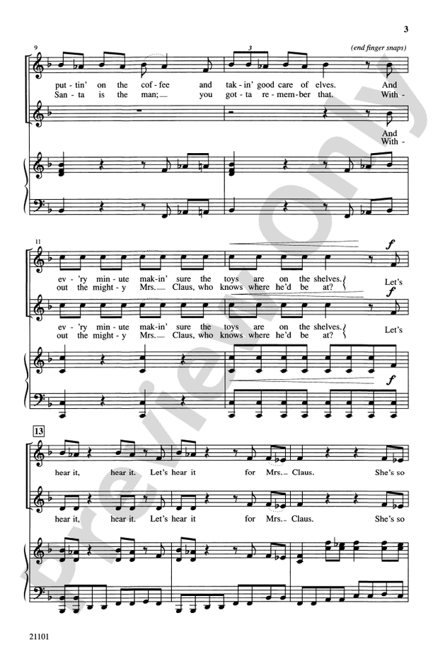 Let's Hear It for Mrs. Claus! – 2-Part Choral Octavo (Digital Download)