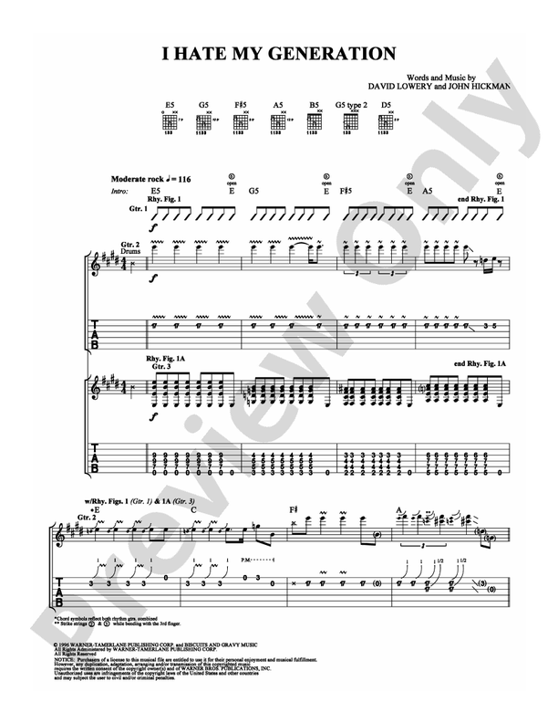 I Hate My Generation - Guitar TAB (Digital Download)
