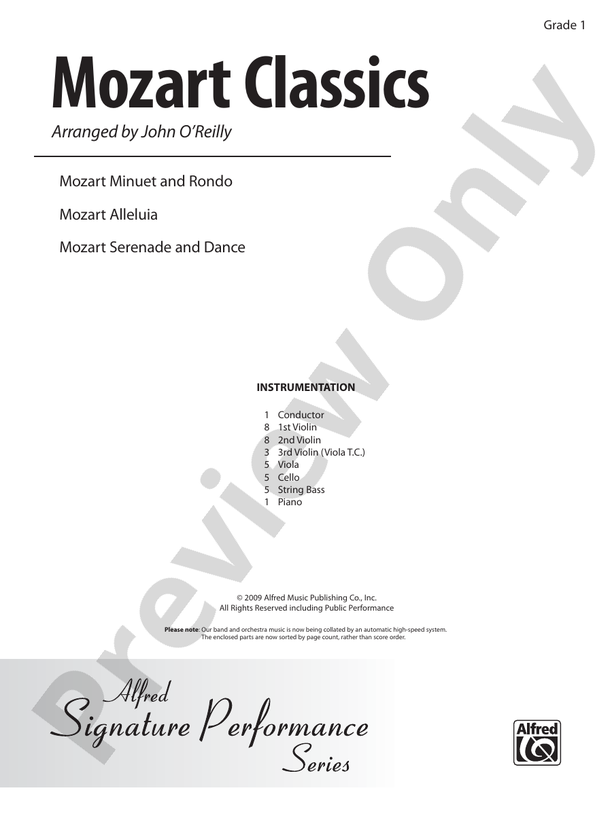 Mozart Classics – String Orchestra Conductor Score & Parts (Digital Download)