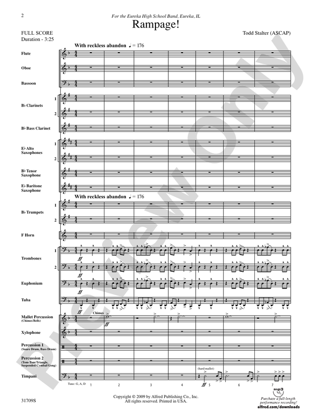 Rampage! - Concert Band Conductor Score & Parts (Digital Download)