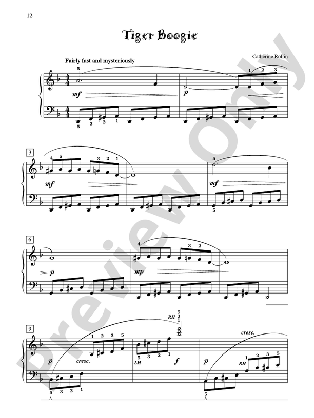 Tiger Boogie - Piano Solo (Digital Download)
