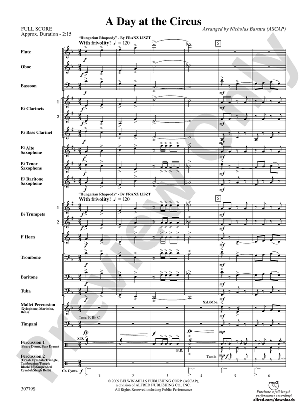 A Day at the Circus - Concert Band Conductor Score & Parts (Digital Download)