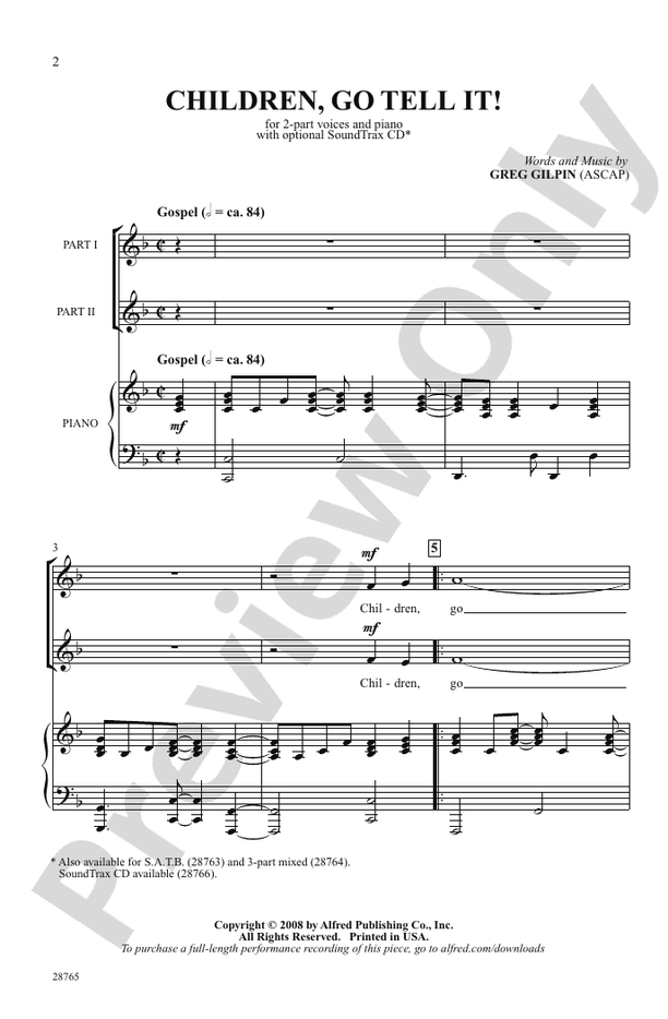 Children, Go Tell It! – 2-Part Choral Octavo (Digital Download)