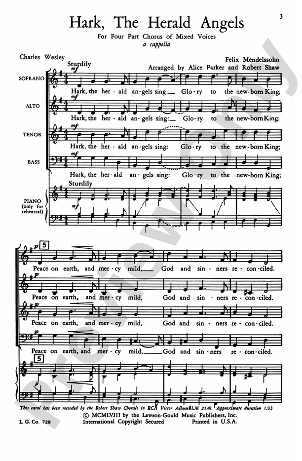 Hark, the Herald Angels Sing – SATB Choral Octavo (Digital Download)