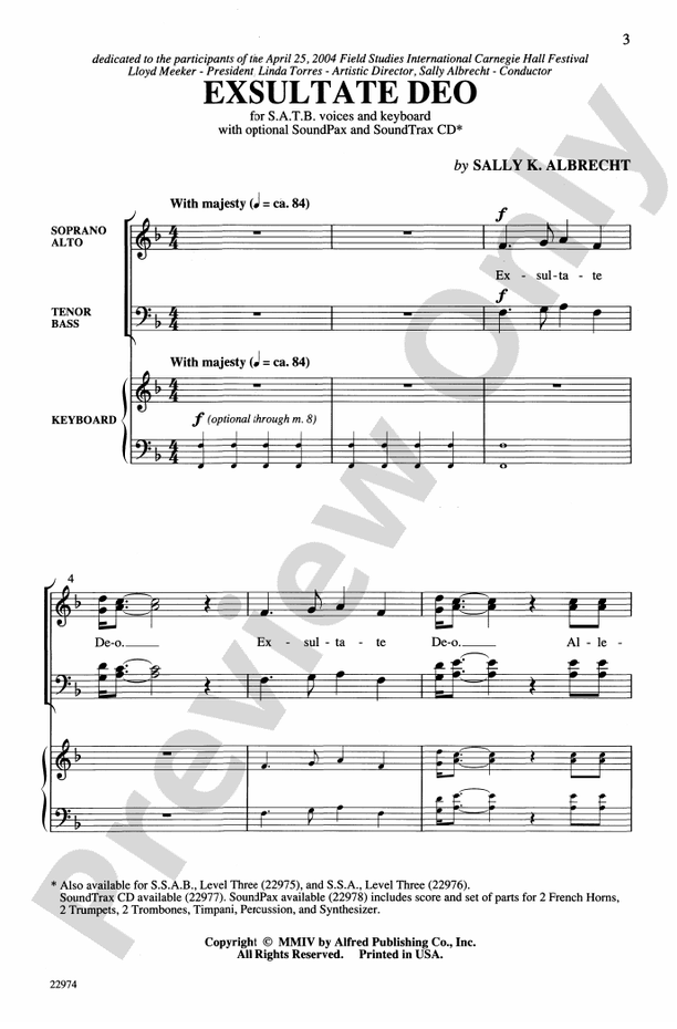 Exsultate Deo – SATB Choral Octavo (Digital Download)