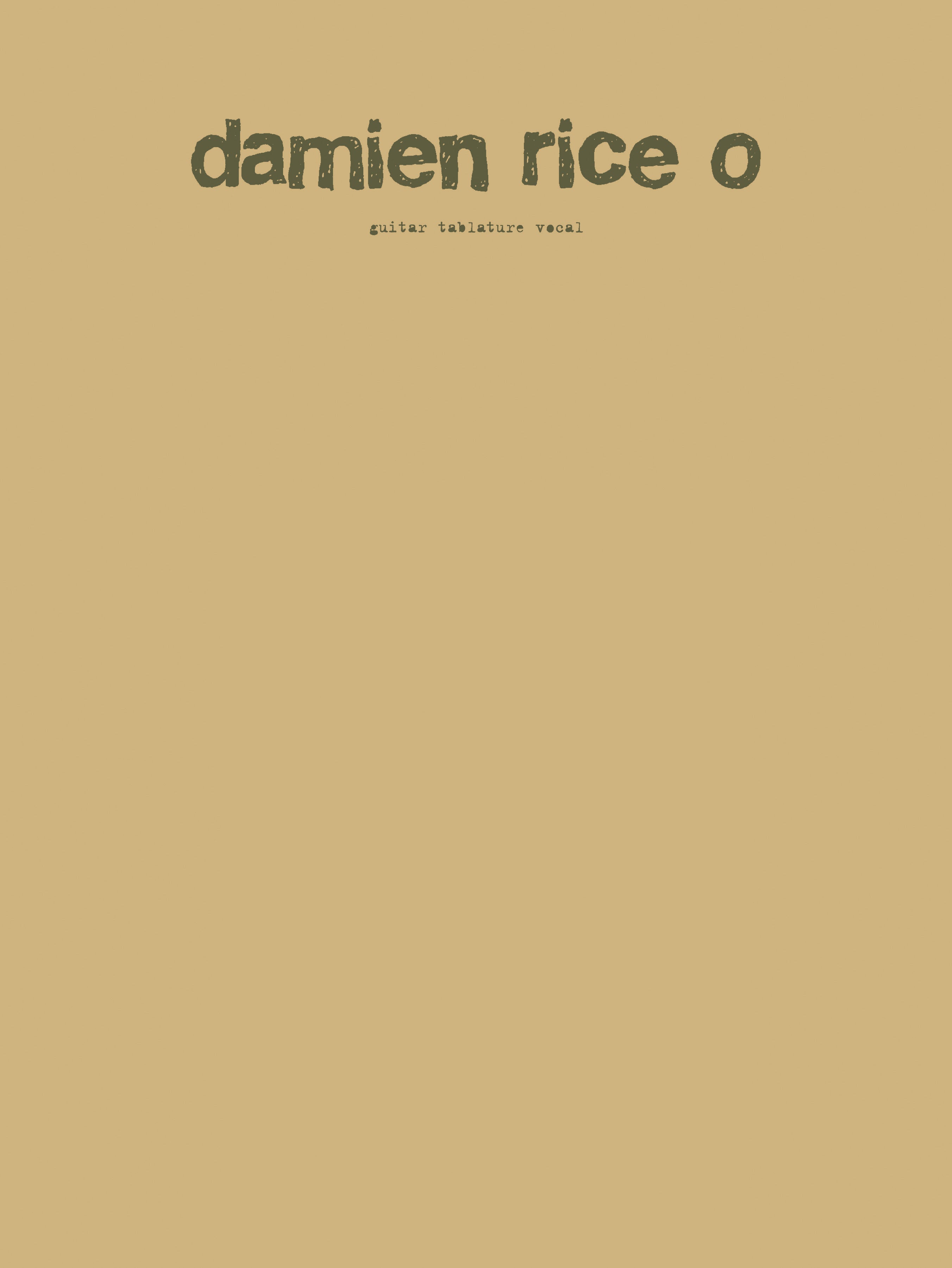Prague (Damien Rice) - Guitar Tab (Digital Download)