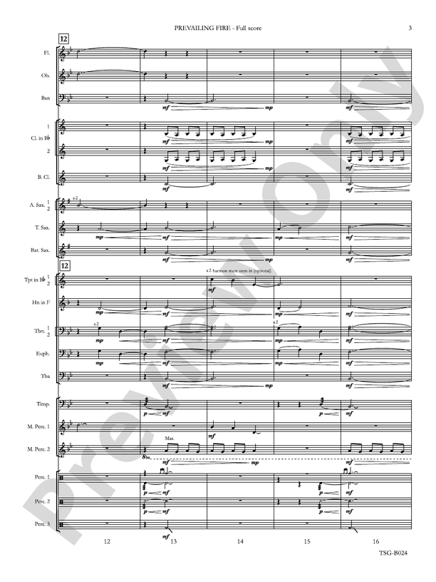 Prevailing Fire - Concert Band Conductor Score & Parts (Digital Download)