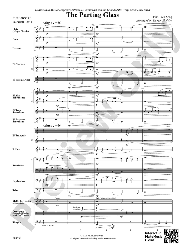The Parting Glass – Concert Band Conductor Score & Parts (Digital Download)