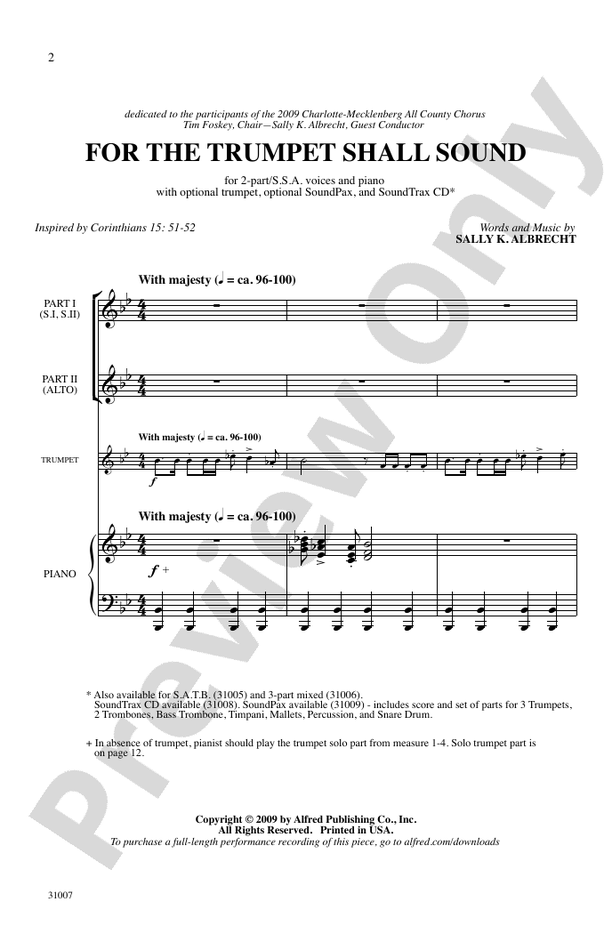 For the Trumpet Shall Sound – 2-Part / SSA Choral Octavo (Digital Download)