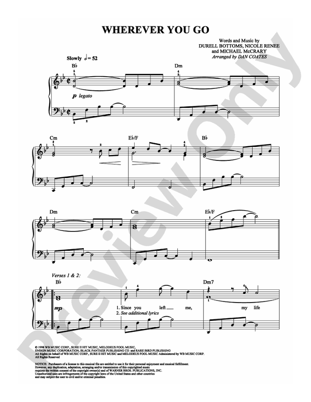 Wherever You Go - Arr. Dan Coates - Easy Piano (Digital Download)