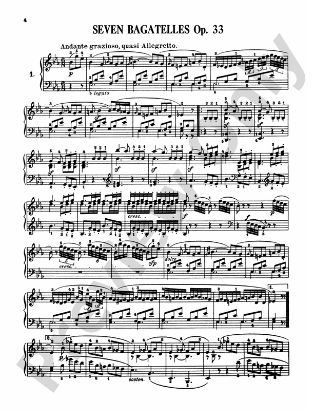 Beethoven - Various Piano Works, Including Complete Bagatelles - Piano Solo (Digital Download)