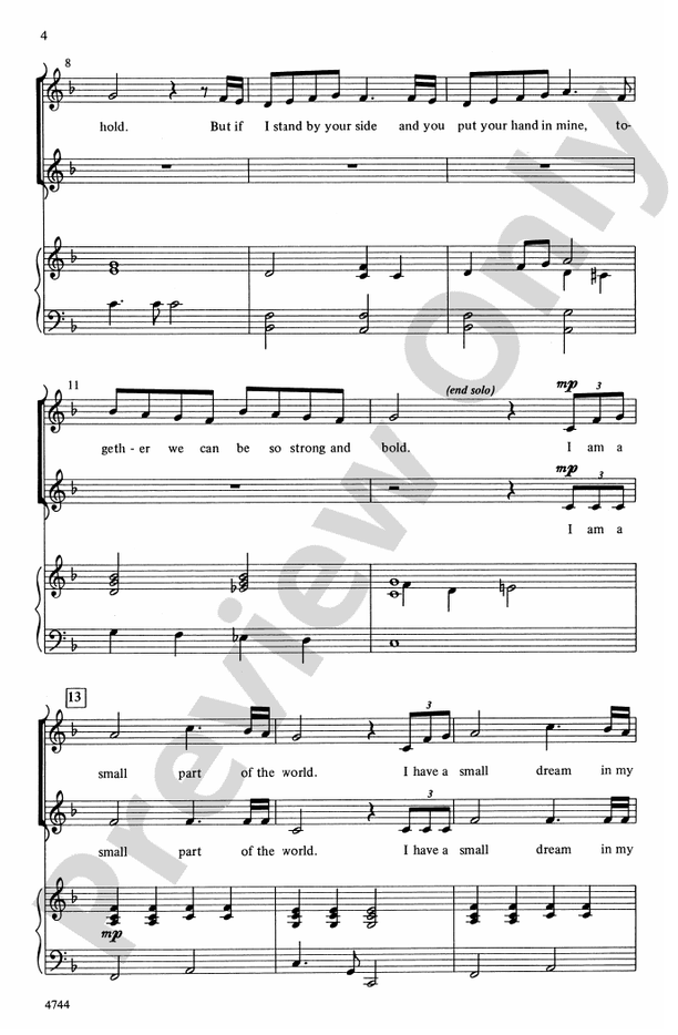 I Am a Small Part of the World - 2 Part Treble Choral Octavo (Digital Download)