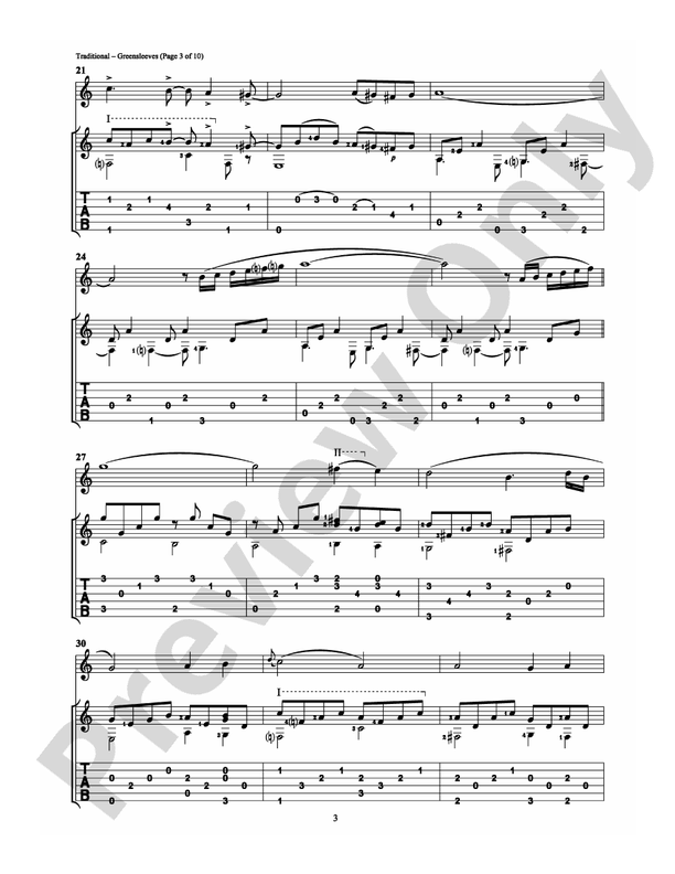 Greensleeves - Guitar TAB (Digital Download)