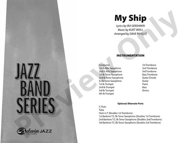 My Ship - Jazz Ensemble Conductor Score & Parts (Digital Download)