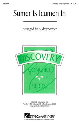 Sumer Is Icumen In - 2-Part (opt. 3-Part) - 2-Part/3-Part Audrey Snyder Hal Leonard Choral Score Octavo