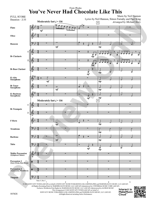 You've Never Had Chocolate Like This – Concert Band Conductor Score & Parts (Digital Download)