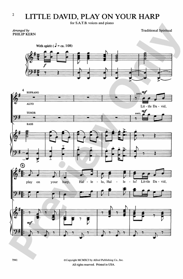 Little David, Play on Your Harp – SATB Choral Octavo (Digital Download)
