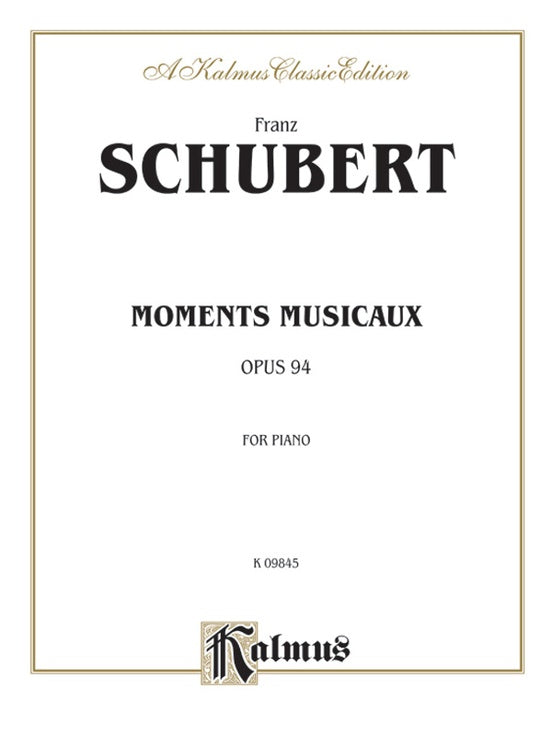 Schubert - Moments Musicaux, Op. 94 - Piano Solo (Digital Download)