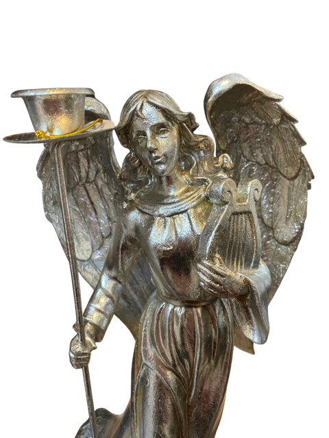 Angel Candle Holder with Harp