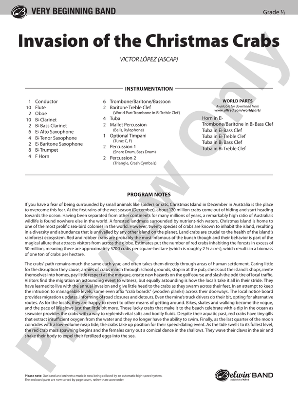 Invasion of the Christmas Crabs - Concert Band Conductor Score & Parts (Digital Download)