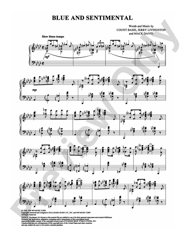 Blue and Sentimental - Piano (Digital Download)