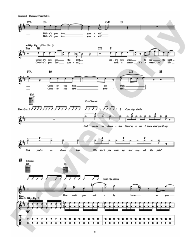Damaged - Guitar TAB (Digital Download)