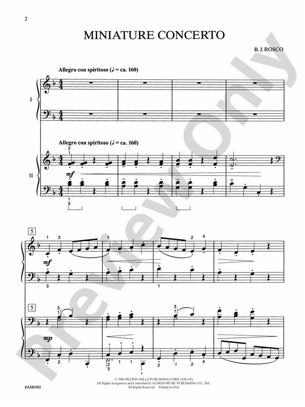 Miniature Concerto - 2 Pianos, 4 Hands (Digital Download)