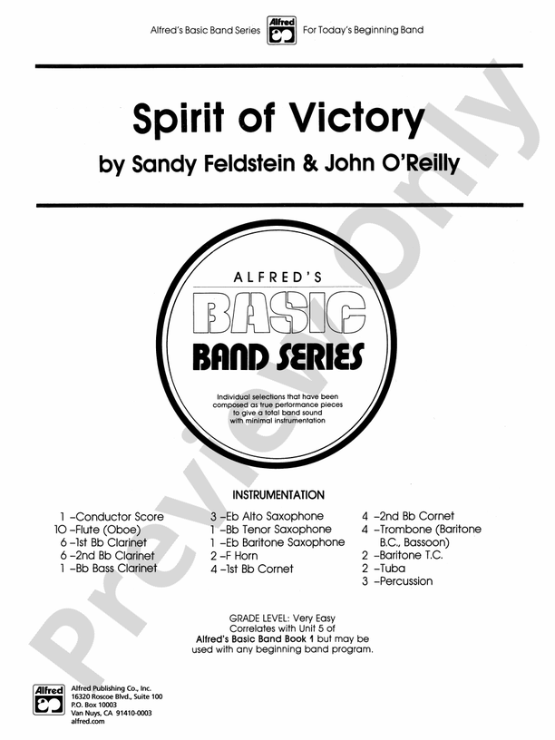 Spirit of Victory - Concert Band Conductor Score & Parts (Digital Download)