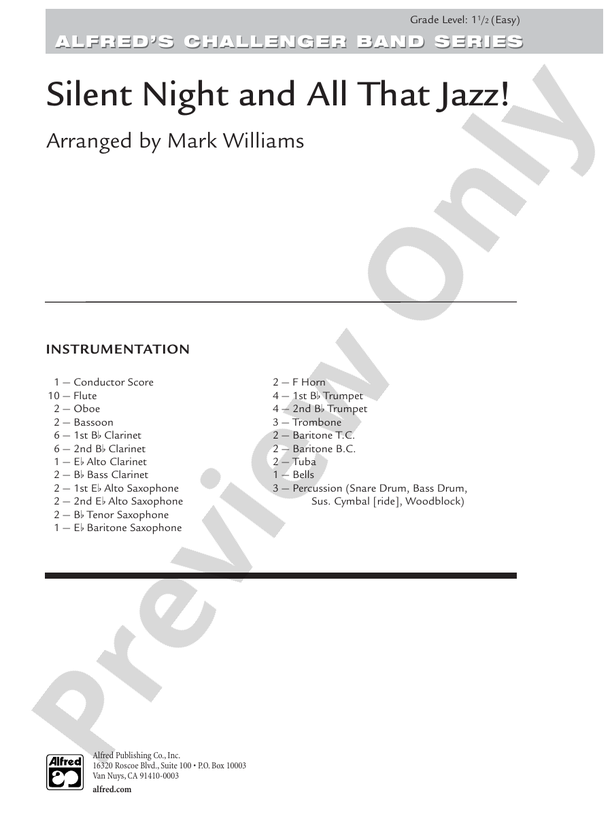 Silent Night & All That Jazz! - Concert Band Conductor Score & Parts (Digital Download)