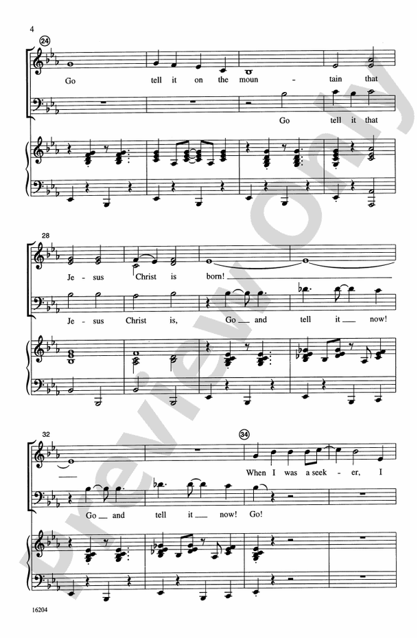 Go, Tell It on the Mountain - Arr. Philip Kern – SAB Choral Octavo (Digital Download)