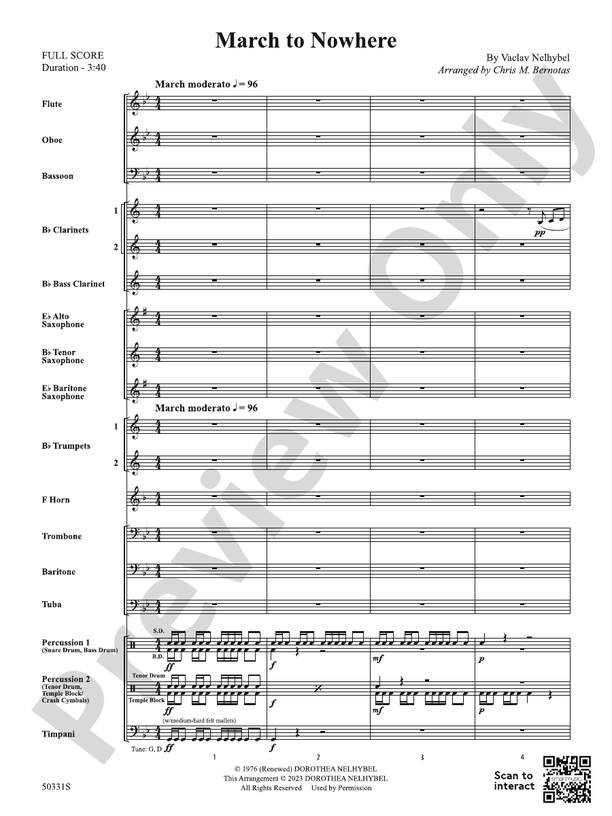 March to Nowhere - Concert Band Conductor Score & Parts (Digital Download)