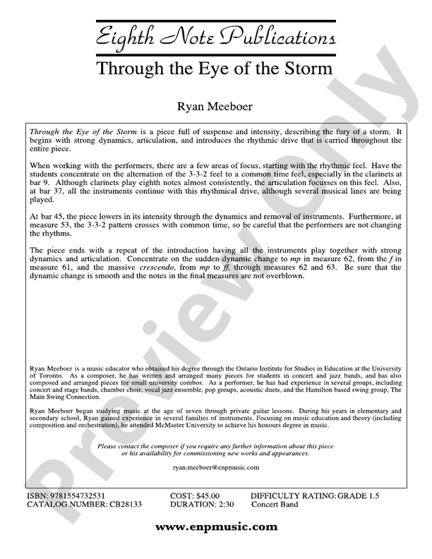 Through the Eye of the Storm - Concert Band Conductor Score & Parts (Digital Download)
