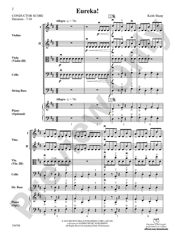 Eureka! – String Orchestra Conductor Score & Parts (Digital Download)
