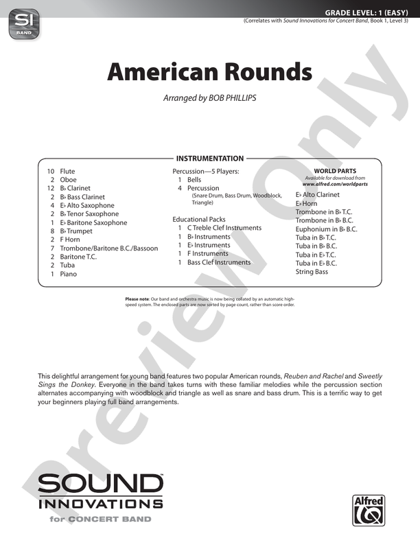 American Rounds - Concert Band Conductor Score & Parts (Digital Download)