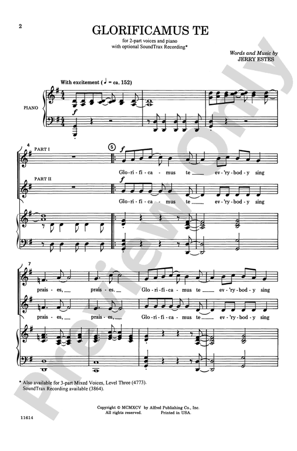 Glorificamus Te – 2-Part Choral Octavo (Digital Download)