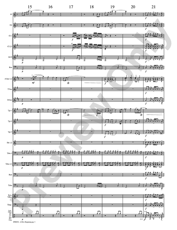 Spring (A New Beginning) - Concert Band Conductor Score & Parts (Digital Download)