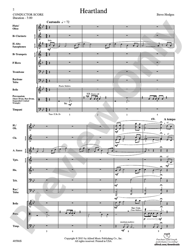 Heartland - Concert Band Conductor Score & Parts (Digital Download)