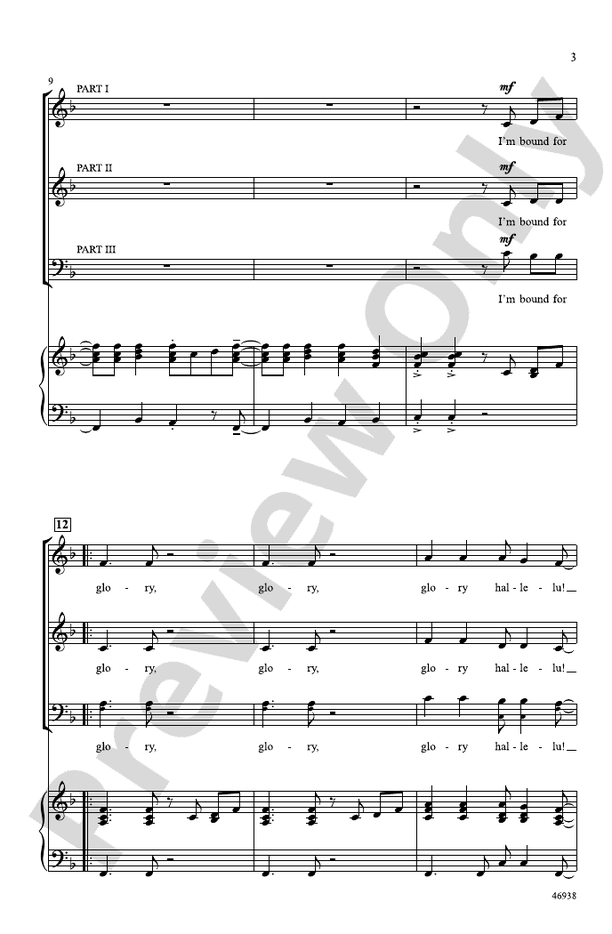I'm Bound for Glory! – 3-Part Mixed Choral Octavo (Digital Download)