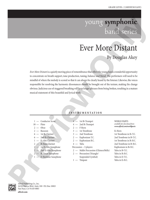 Ever More Distant - Concert Band Conductor Score & Parts (Digital Download)