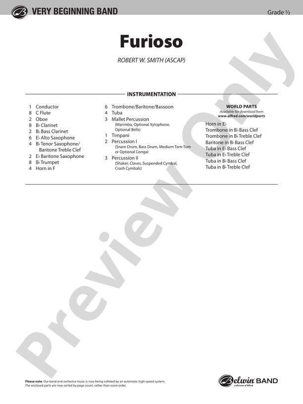 Furioso - Concert Band Conductor Score & Parts (Digital Download)