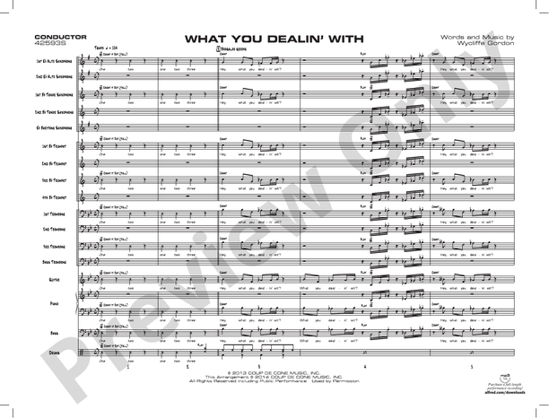 What You Dealin' With - Jazz Ensemble Conductor Score & Parts(Digital Download)