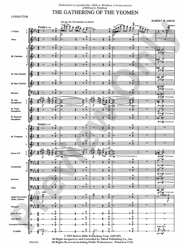The Gathering of the Yeomen - Concert Band Conductor Score & Parts (Digital Download)