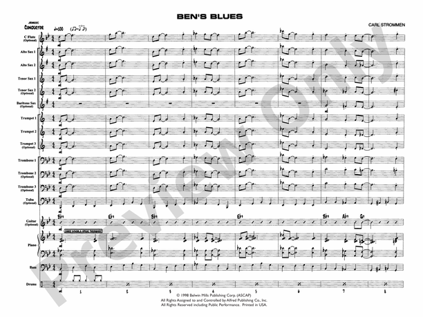 Ben's Blues - Jazz Ensemble Conductor Score & Parts (Digital Download)