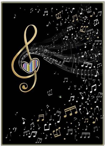 Greeting Card - Gold Treble Clef.