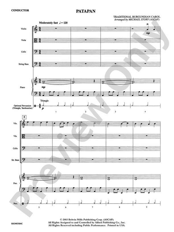 Patapan – String Orchestra Conductor Score & Parts (Digital Download)